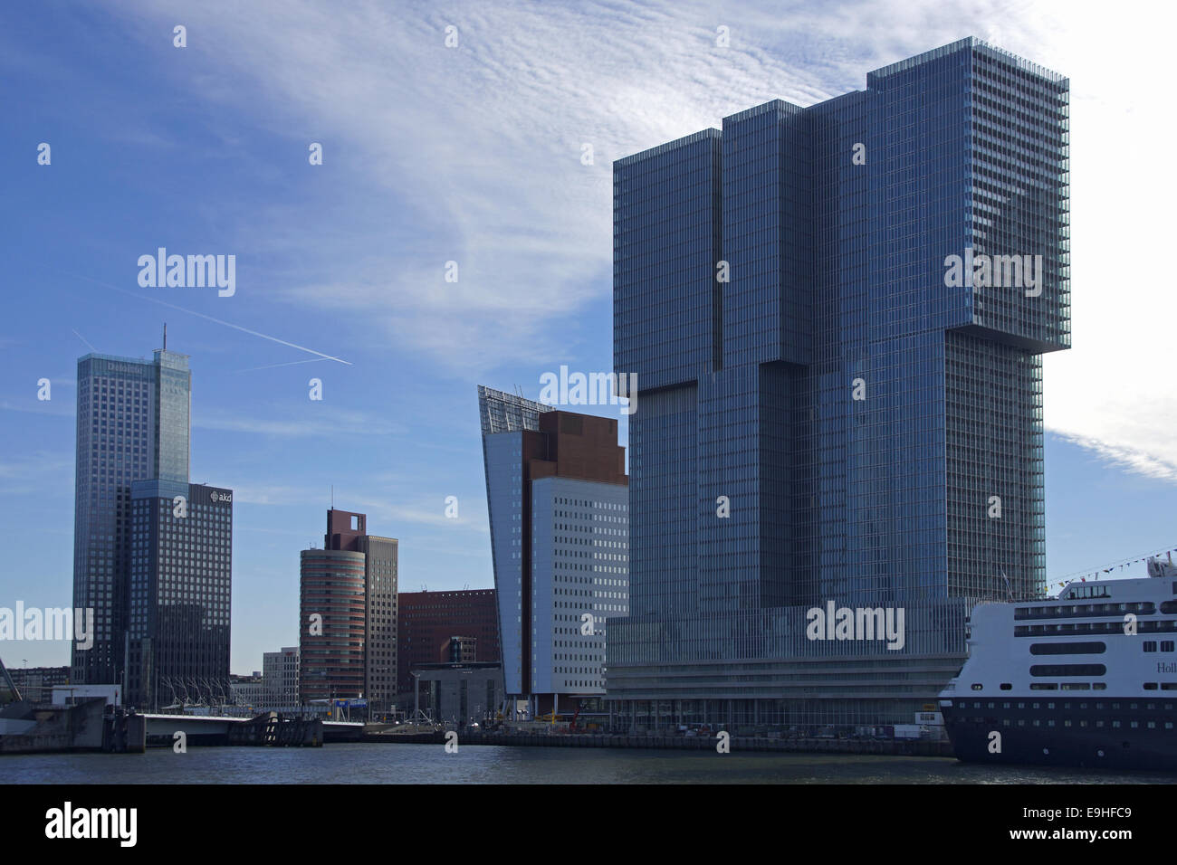 Skyline in Rotterdam, Kop van Zuid Stock Photo