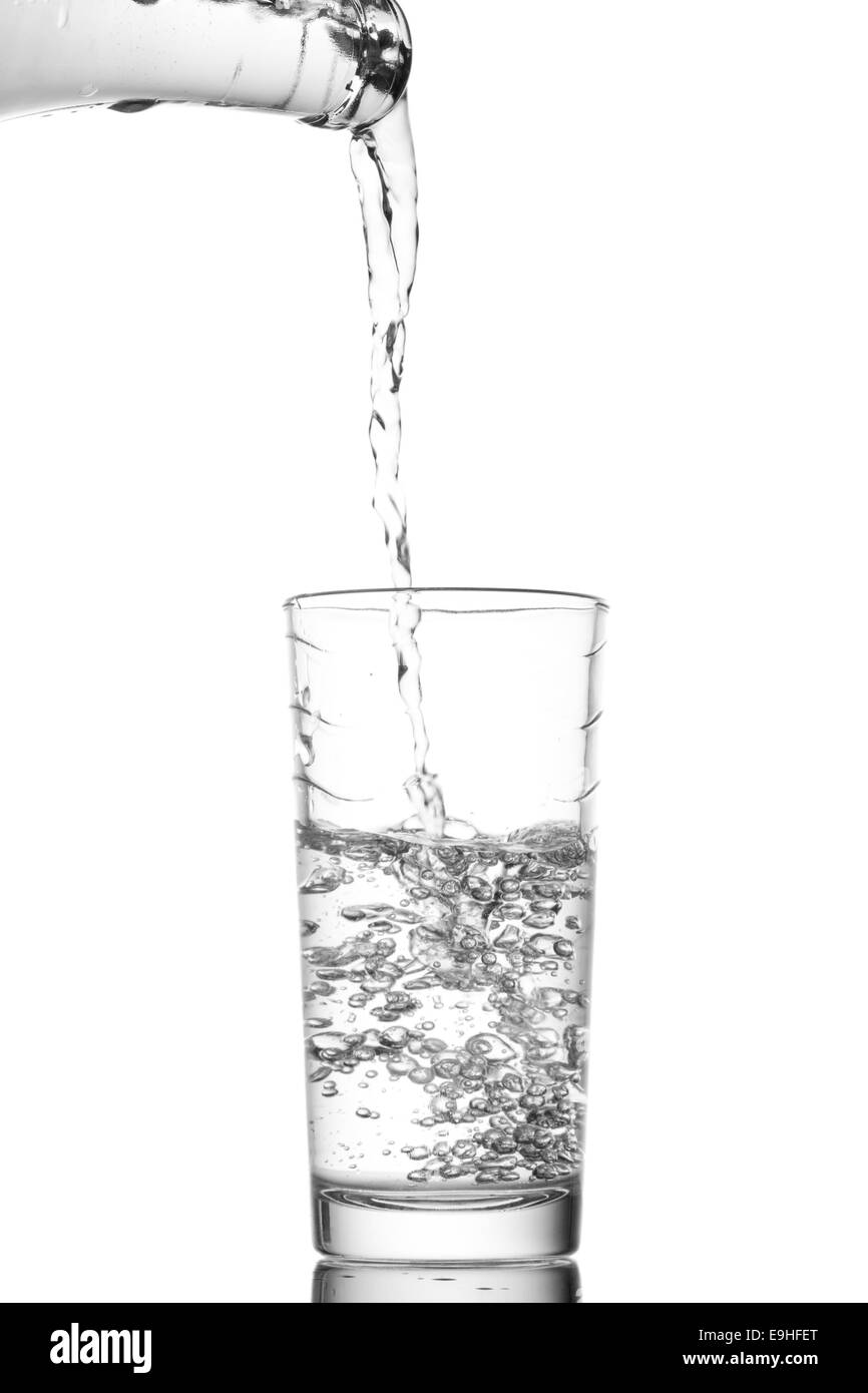 Pouring water into glass Black and White Stock Photos & Images Alamy