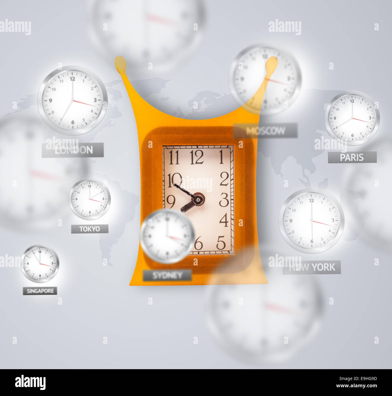 Clocks and time zones over the world concept Stock Photo - Alamy