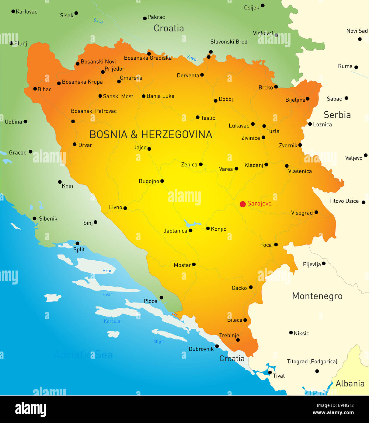 Croatia Map Outline Vector Stock Photos &amp; Croatia Map Outline Vector Stock Images - Alamy