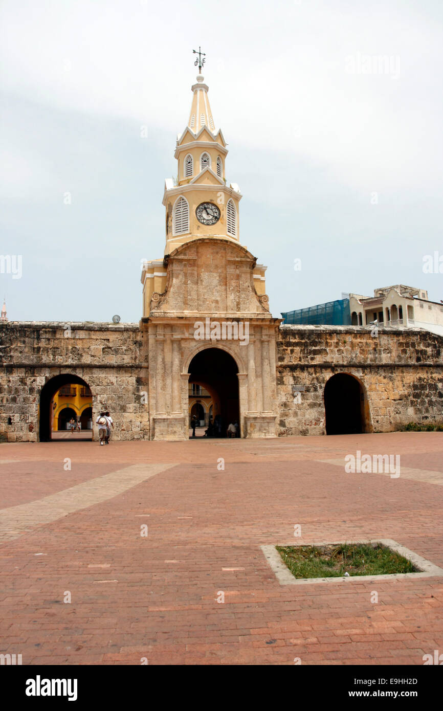 The Clocktower Gate in Cartagena, Colombia Stock Photo