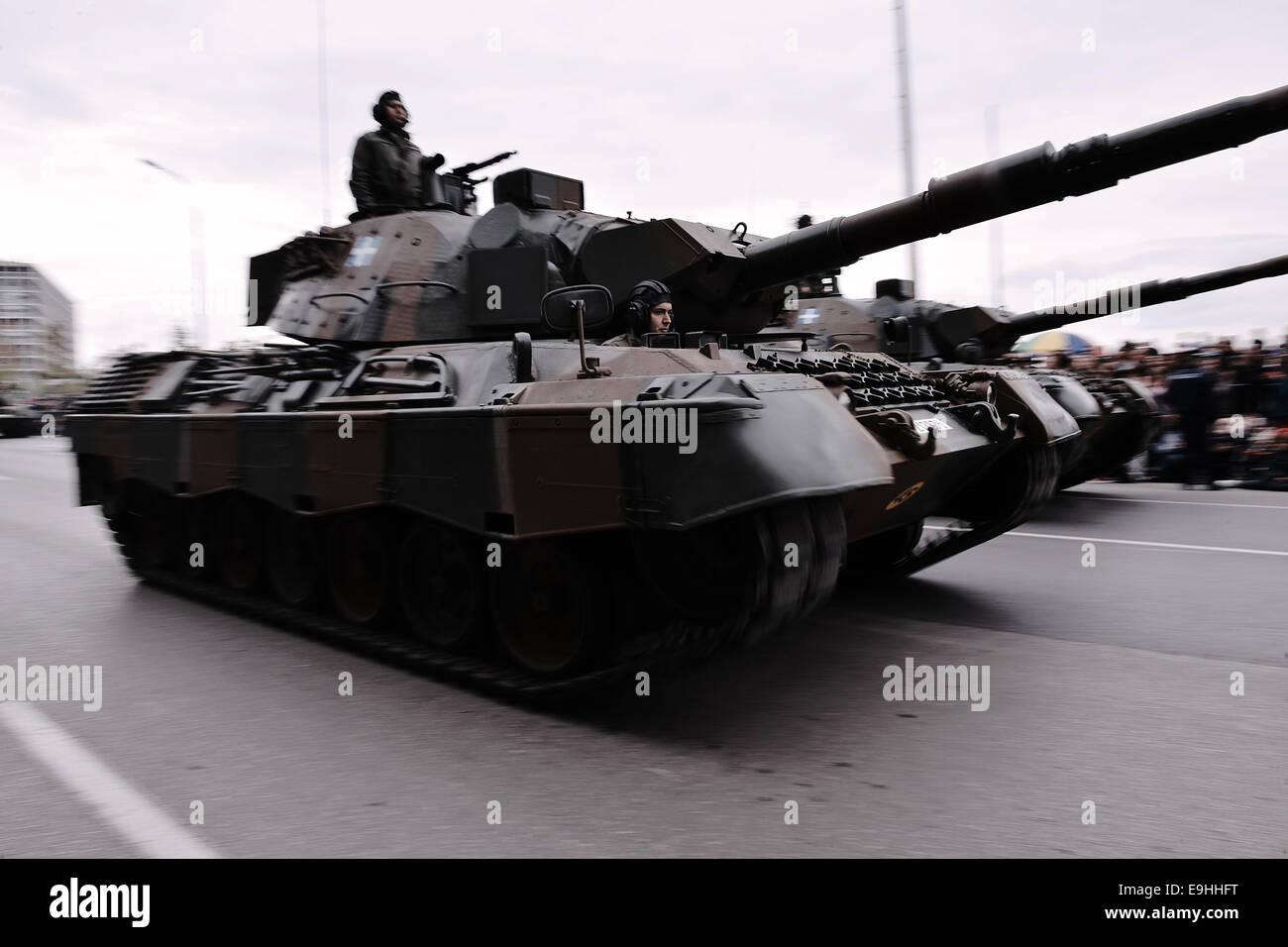 Thessaloniki, Greece. 28th October, 2014. A Leopard 1 A5 tank during the military parade that was held in Thessaloniki during the celebrations of the 28th of October anniversary, the date that Greece entered the World War II in 1940. Credit:  Giannis Papanikos/Alamy Live News Stock Photo