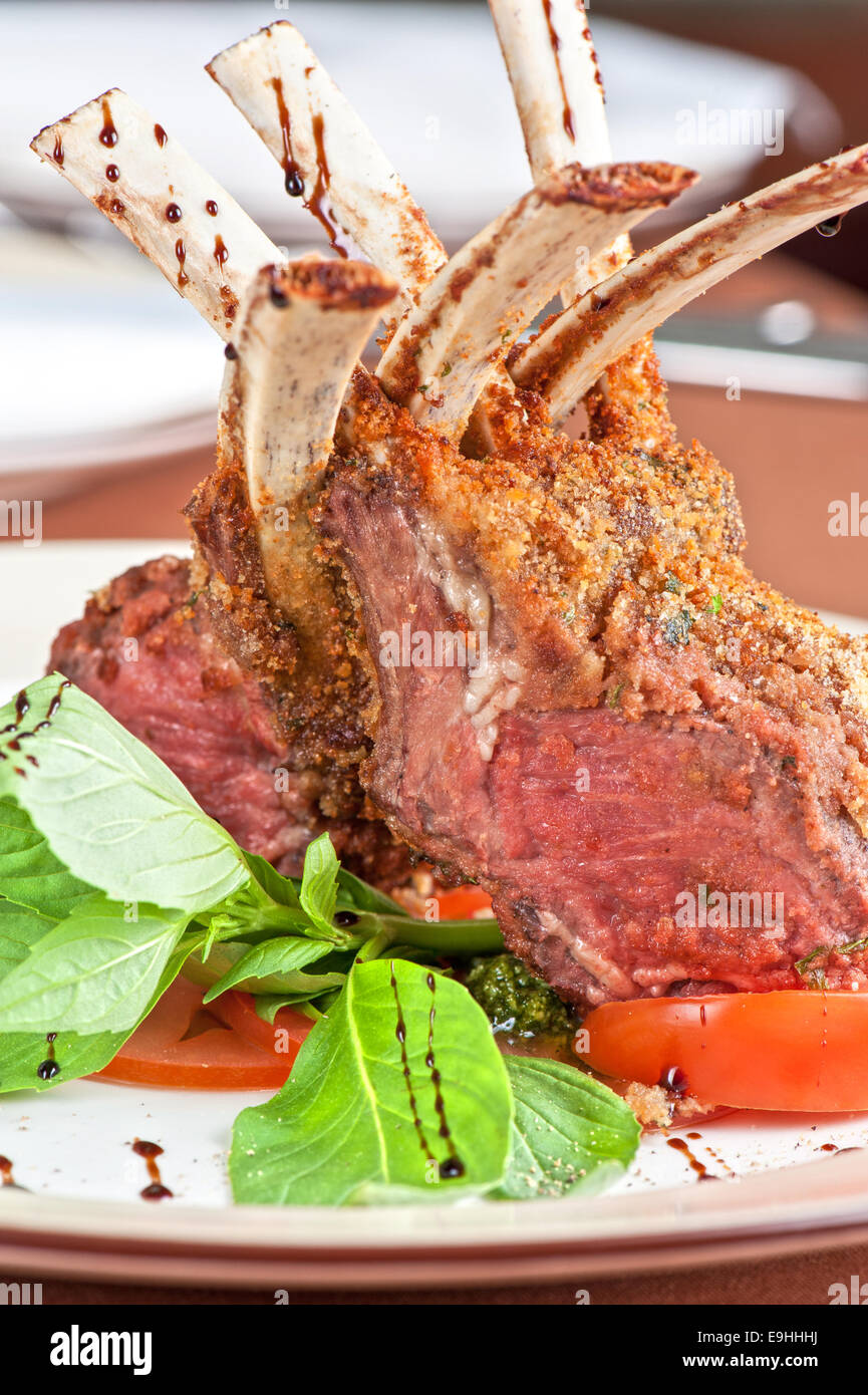 roasted lamb rib Stock Photo Alamy