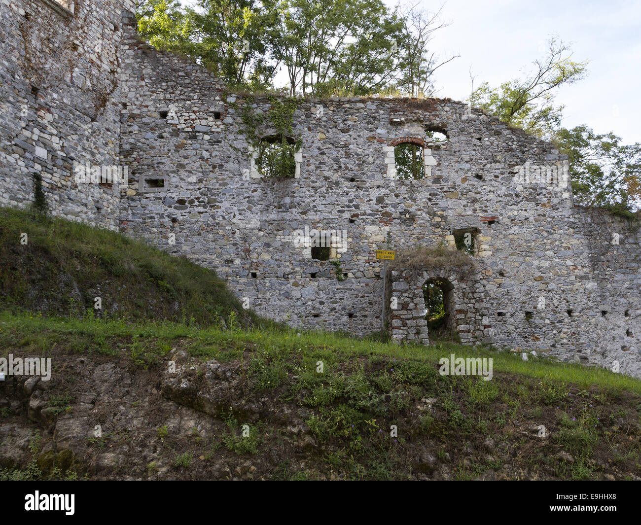 ruined castle at Rocca Arona Stock Photo