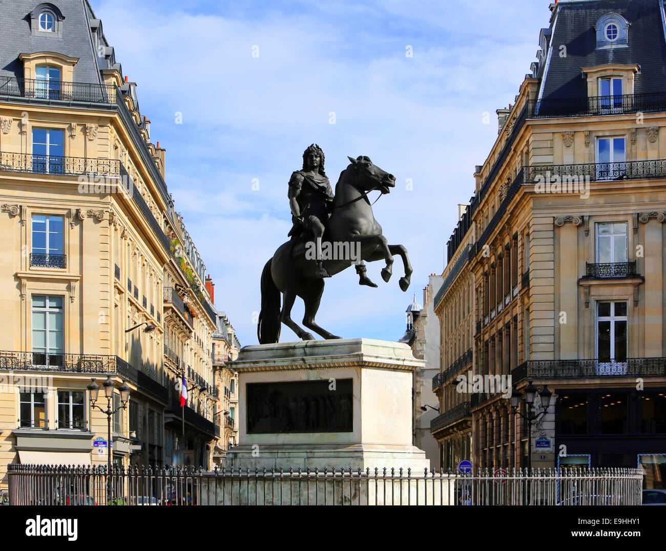 Statue of Louis XIV in the center of the Place des Victoires in Paris, France Stock Photo