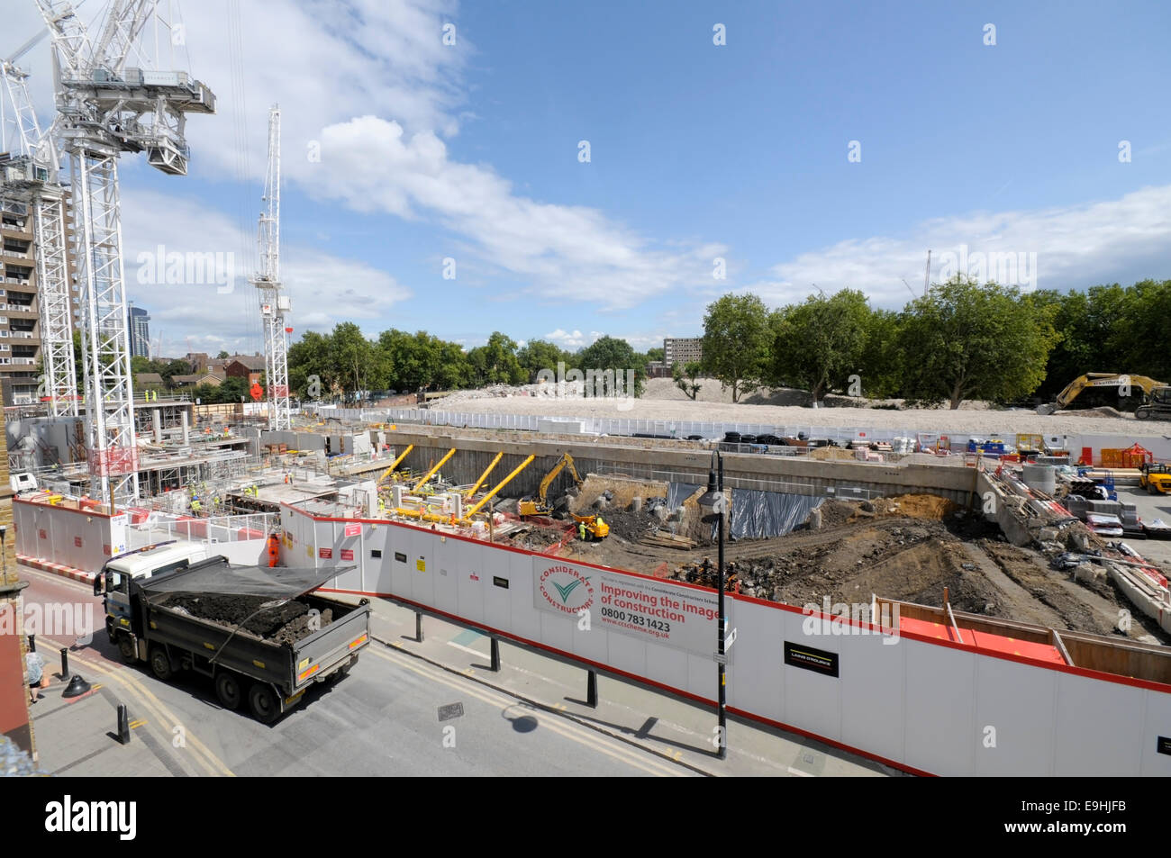 Redevelopment of the Heygate Estate at Elephant and Castle in South London. Stock Photo