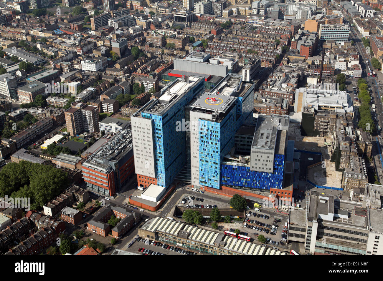 aerial view of the Royal London Hospital in Mile End, London E2, UK Stock Photo