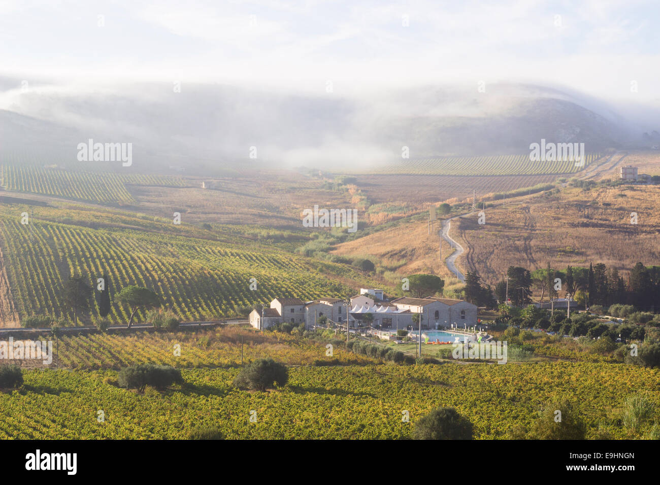 agriculture farming field village countryside landscape Stock Photo