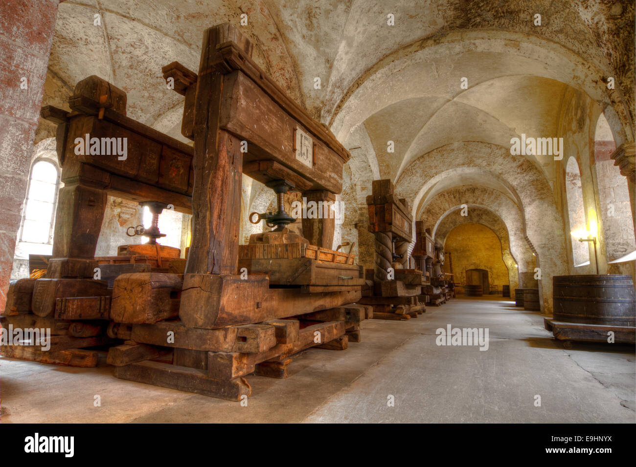 Old wine cellar at Kloster Eberbach Stock Photo
