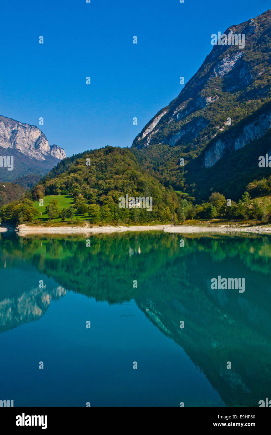 Mountain Lake Lago di Tenno Stock Photo