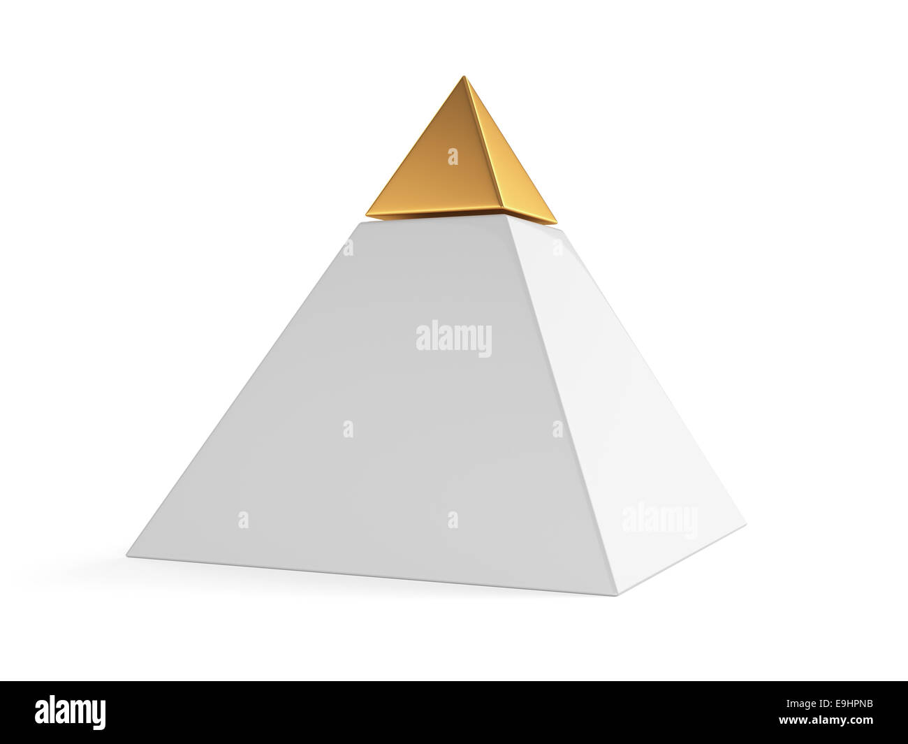 3d pyramid with golden cap isolated on white background Stock Photo - Alamy
