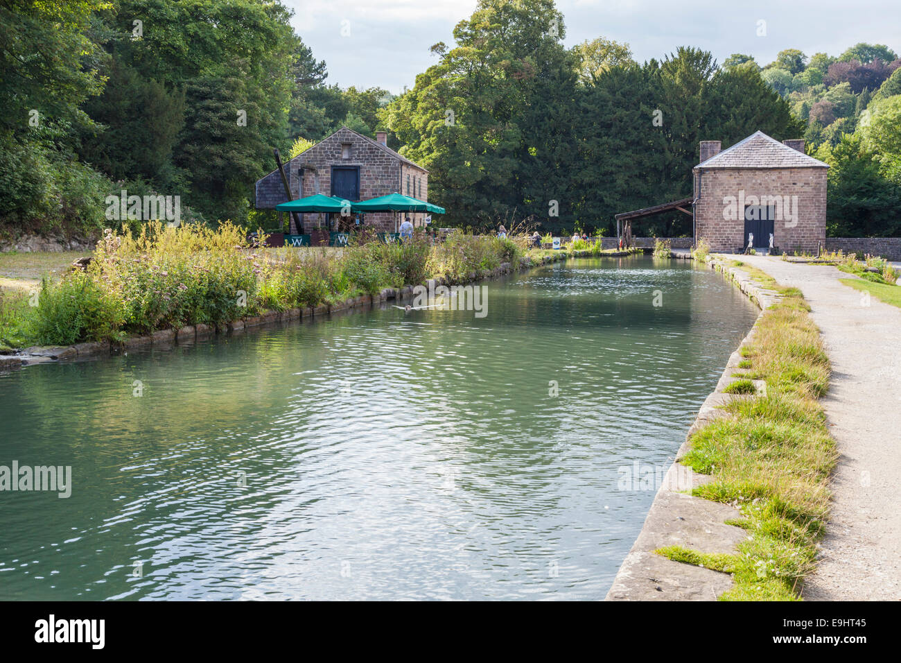 The end of the Cromford Canal, Cromford, Derbyshire, England, UK Stock Photo