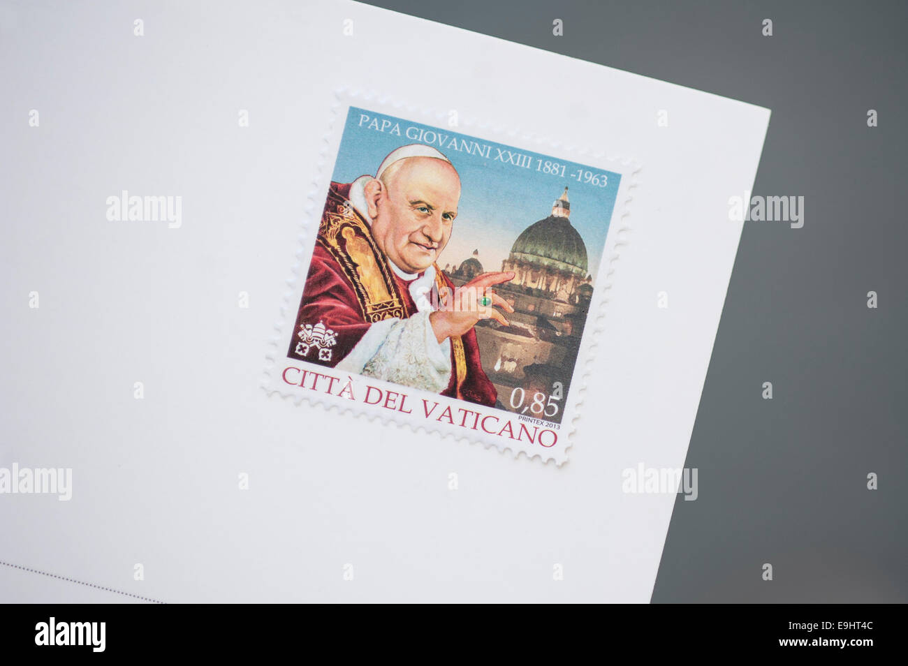 The Vatican City Postal Service Stamp Stock Photo