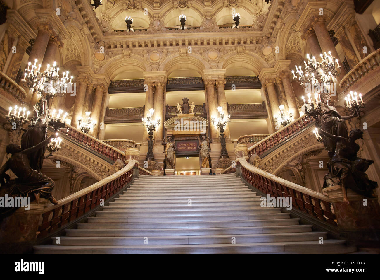 Opera Garnier stairway, luxury interior in Paris Stock Photo