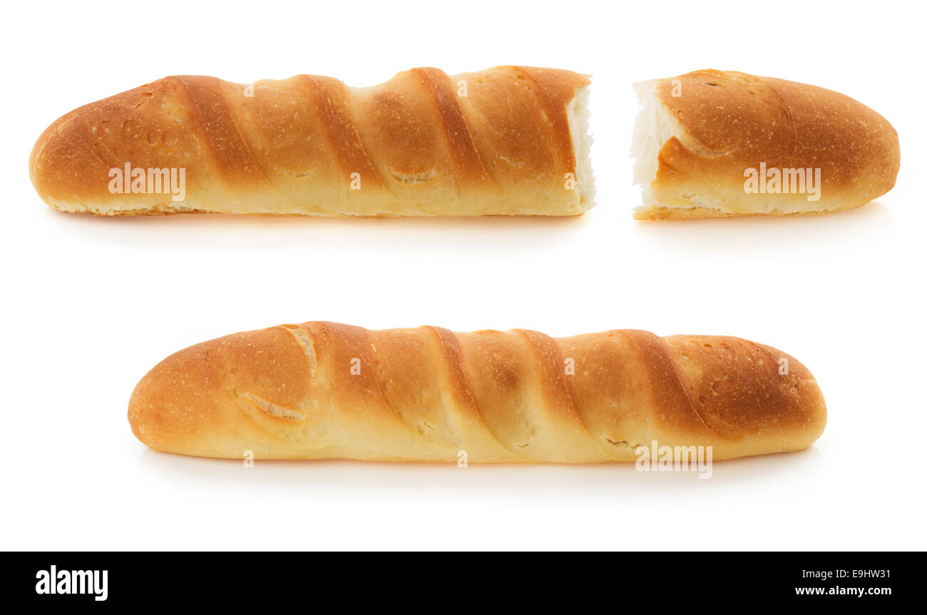 french bread isolated on white background Stock Photo - Alamy