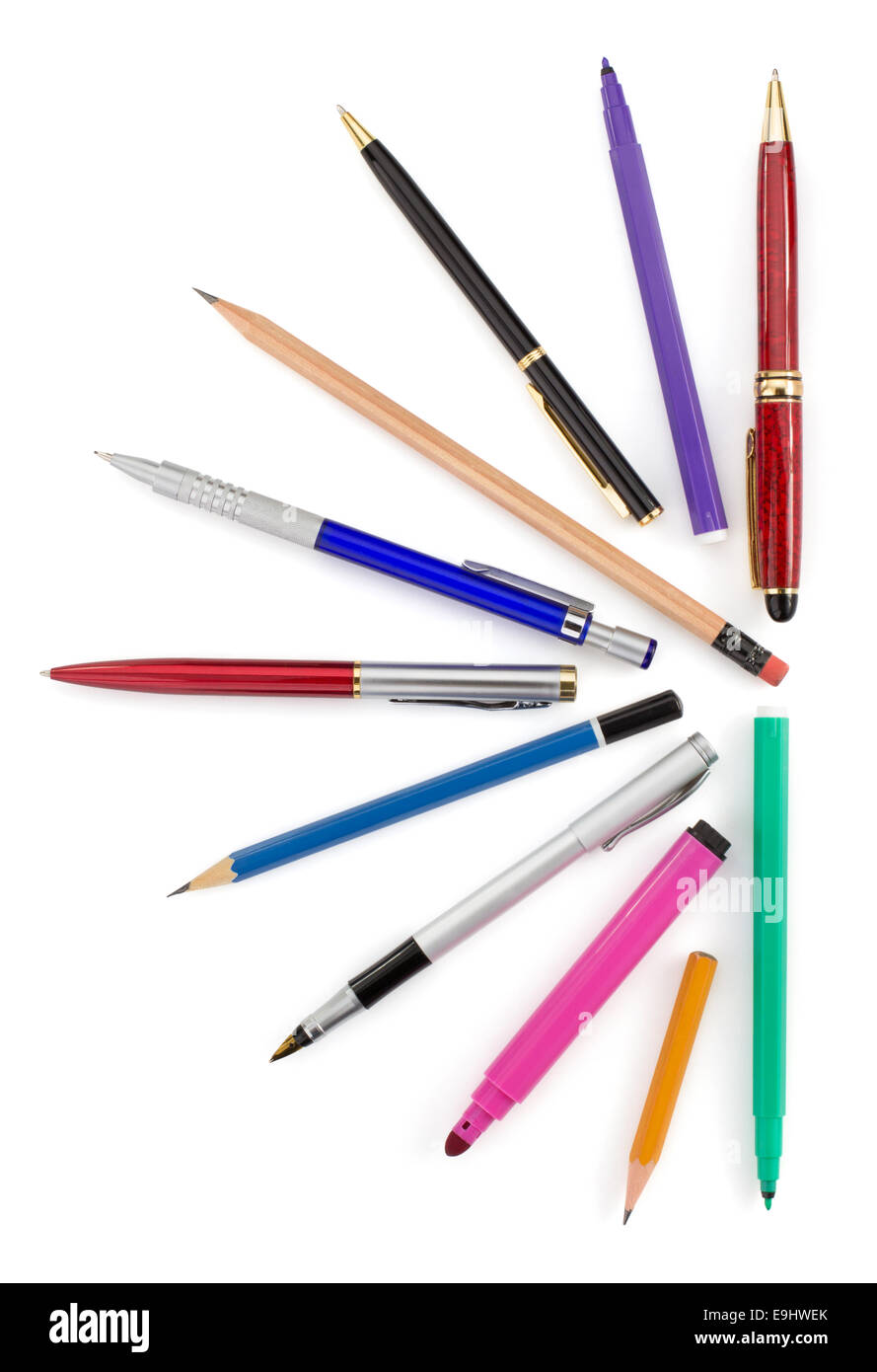 pens and pencils isolated on white background Stock Photo Alamy