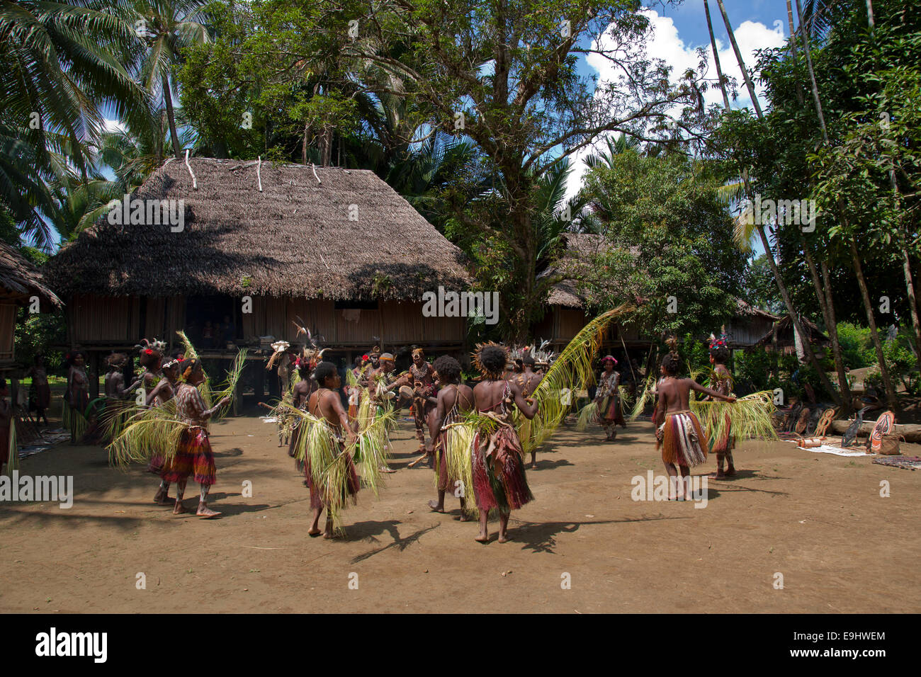 The Village of Yimas Celebrates a Sing Sing, Papua New Guinea Stock Photo