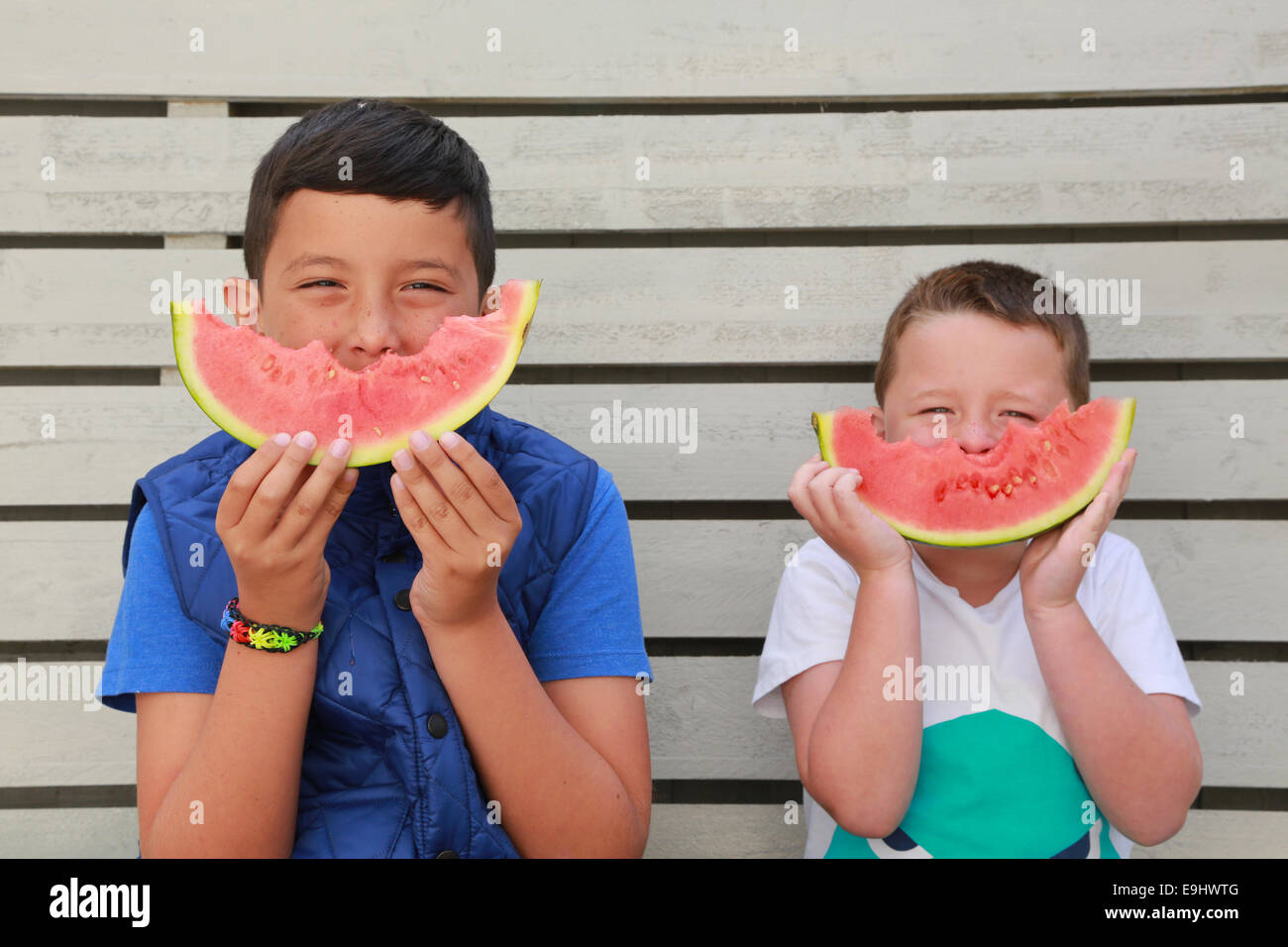 Children eating watermelon Stock Photo Alamy