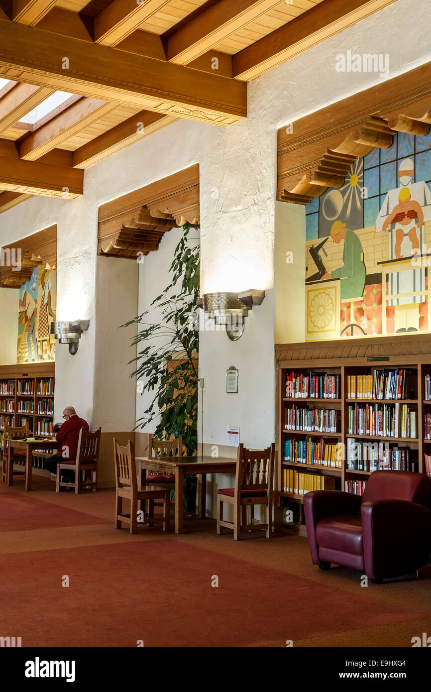Willard Reading Room, Zimmerman Library, University of New Mexico Campus, Albuquerque, New Mexico USA Stock Photo