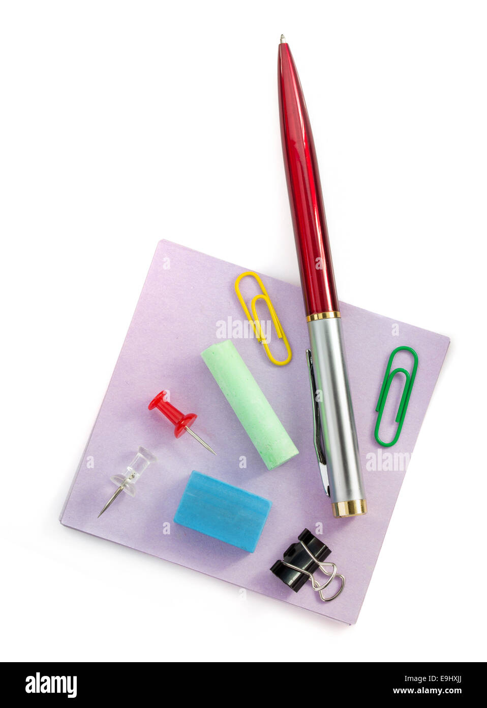 school supplies isolated on white background Stock Photo - Alamy