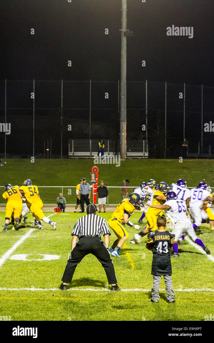 A High School Football Game and celebration in Modesto California October 2014 Stock