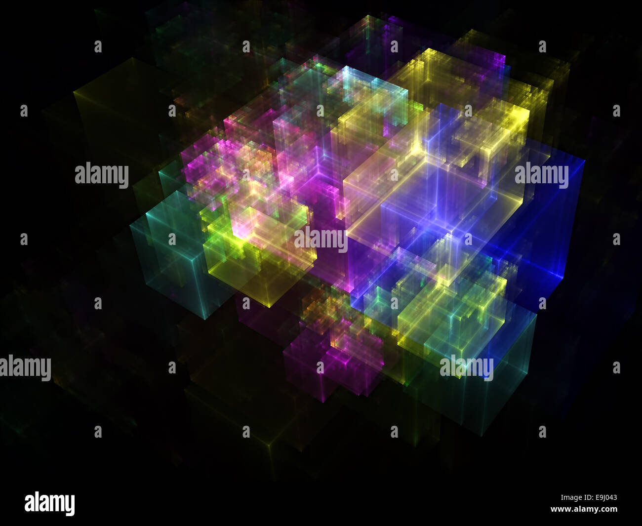 Artistic 3D digital transparent cubes conceptual technologies ...