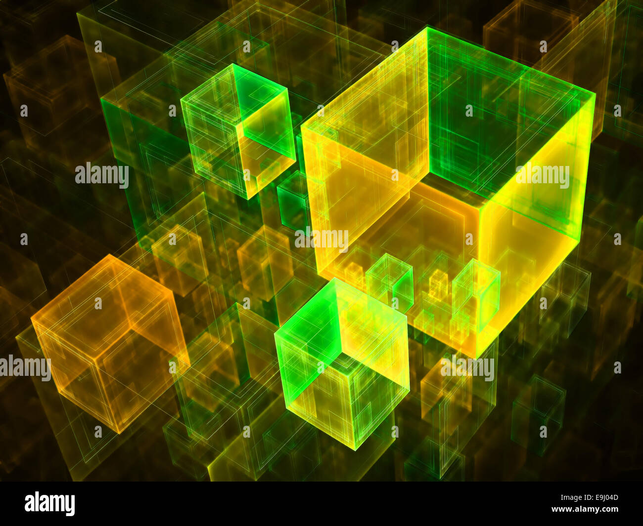 Artistic 3D digital transparent cubes conceptual technologies ...