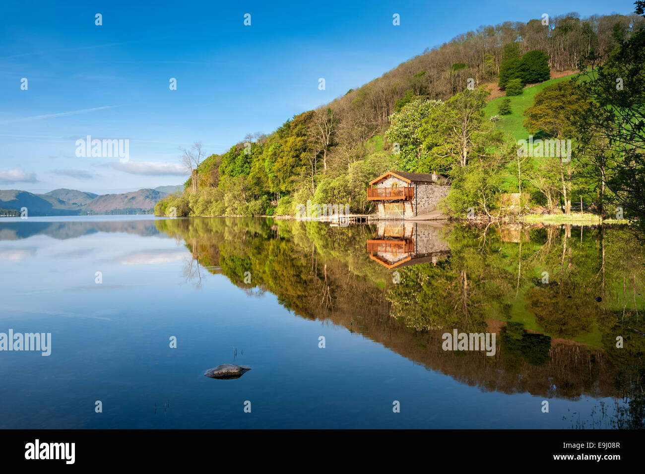 Ullswater and River Eamont from Pooley Bridge, Lake District, England
