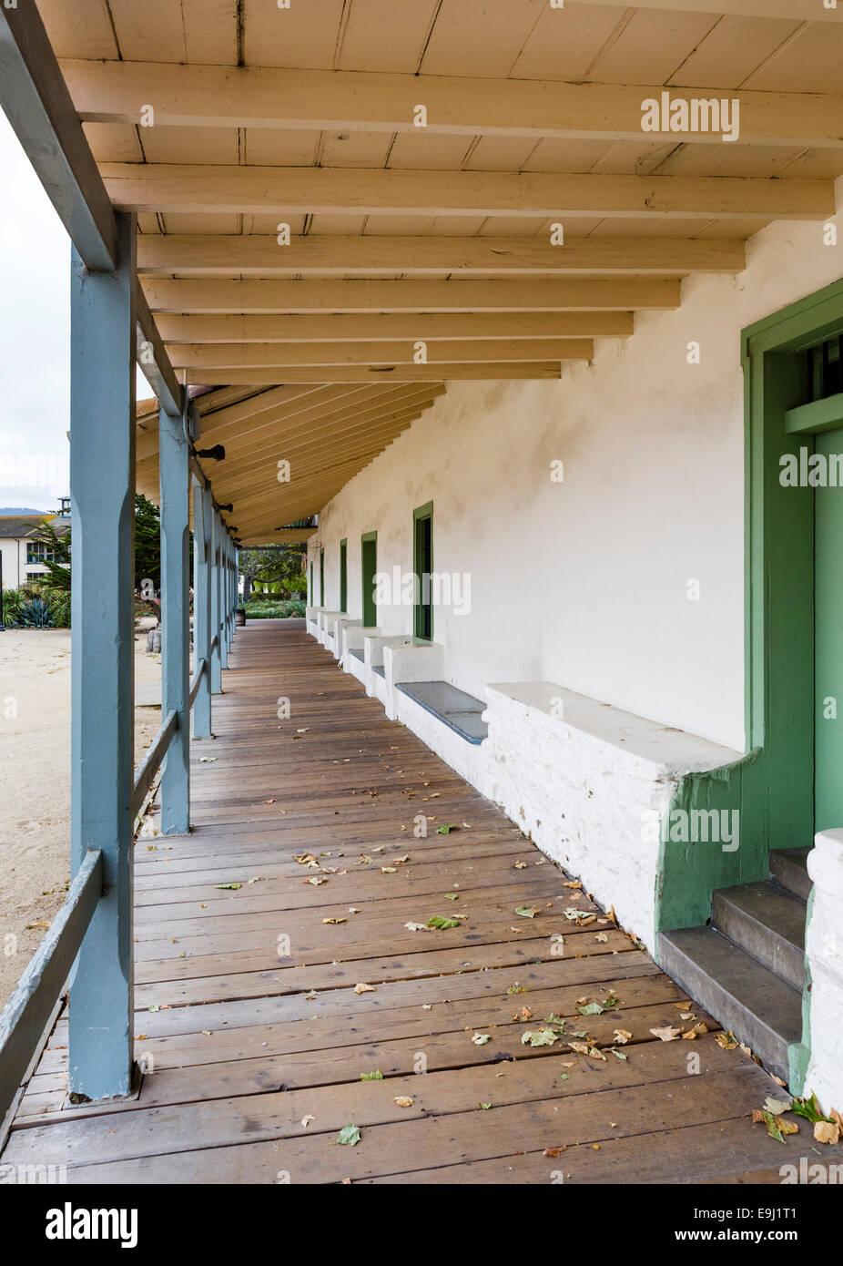 Veranda of the early 19thC Custom House, Monterey State Historic Park, Monterey, California, USA Stock Photo