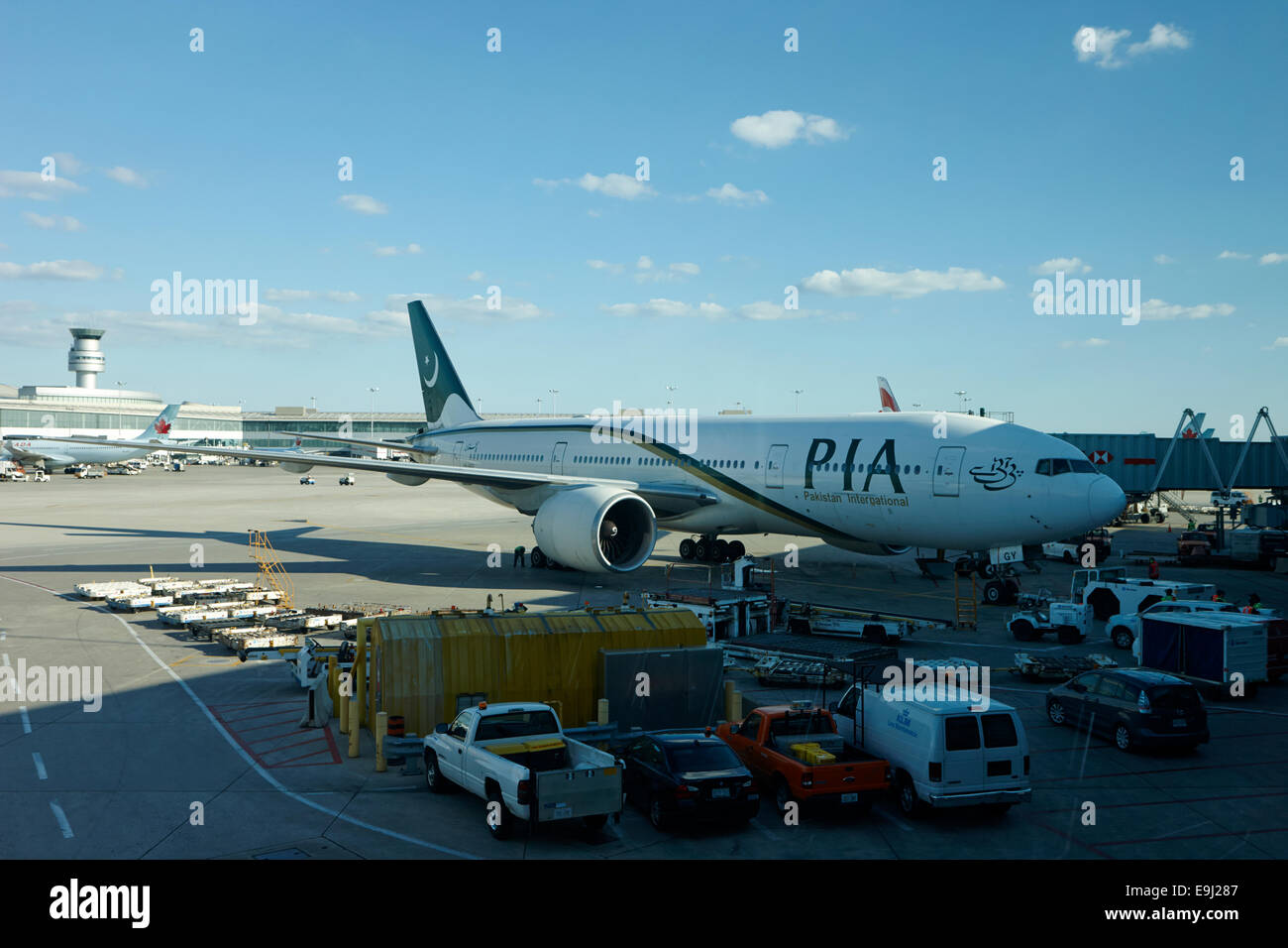 pakistan international airlines aircraft at terminal 3 toronto pearson international airport Canada Stock Photo