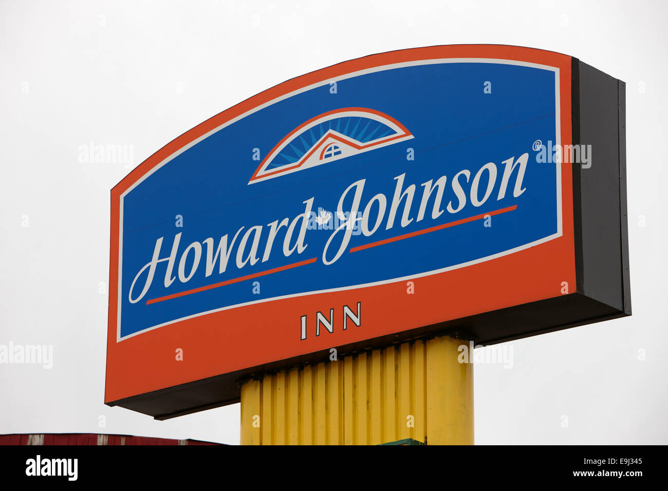 howard johnson inn hotel sign on highway in swift current Saskatchewan Canada Stock Photo