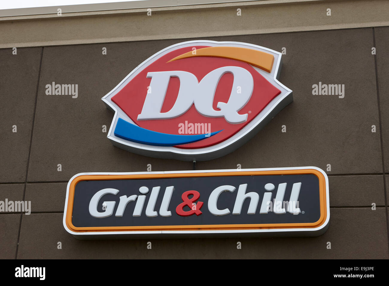 sign for dq dairy queen grill and chill restaurant Saskatchewan Canada Stock Photo