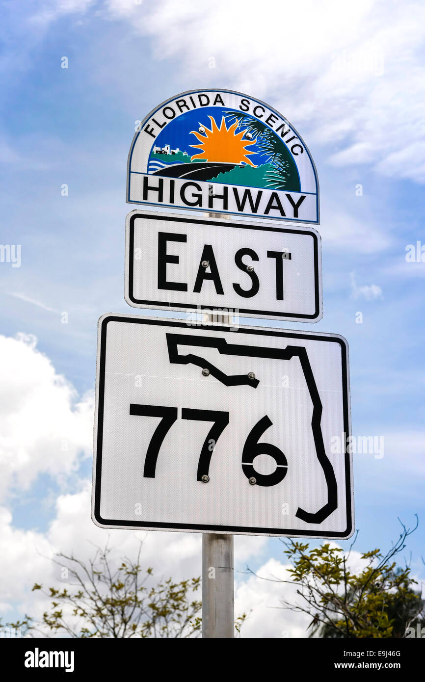 Florida Scenic Highway sign on East 776 Stock Photo