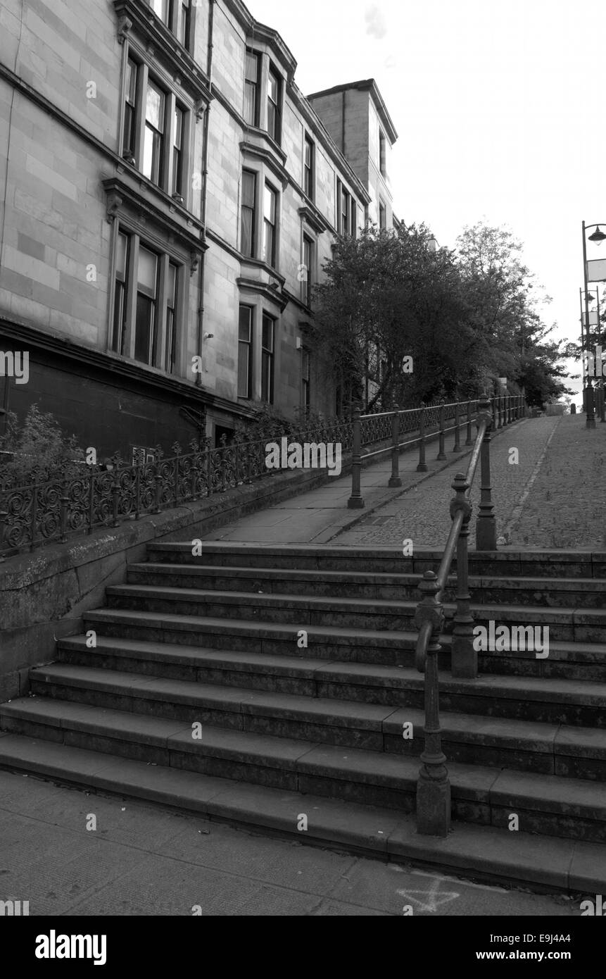 Lane off Great Western Road in Glasgow, Scotland Stock Photo