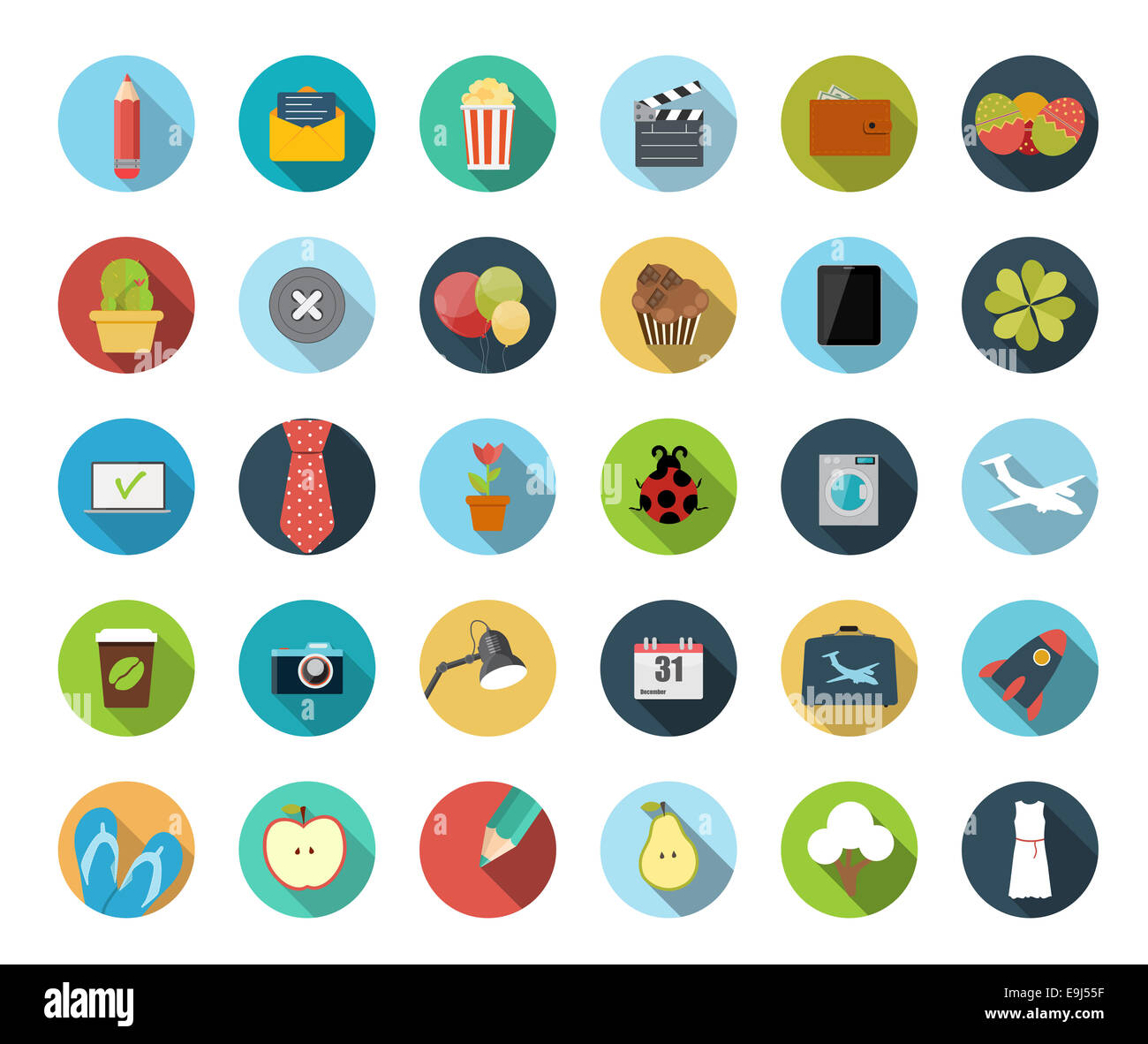Set of Flat Design Concept Vector Illustration With Long Shadow. EPS10 ...