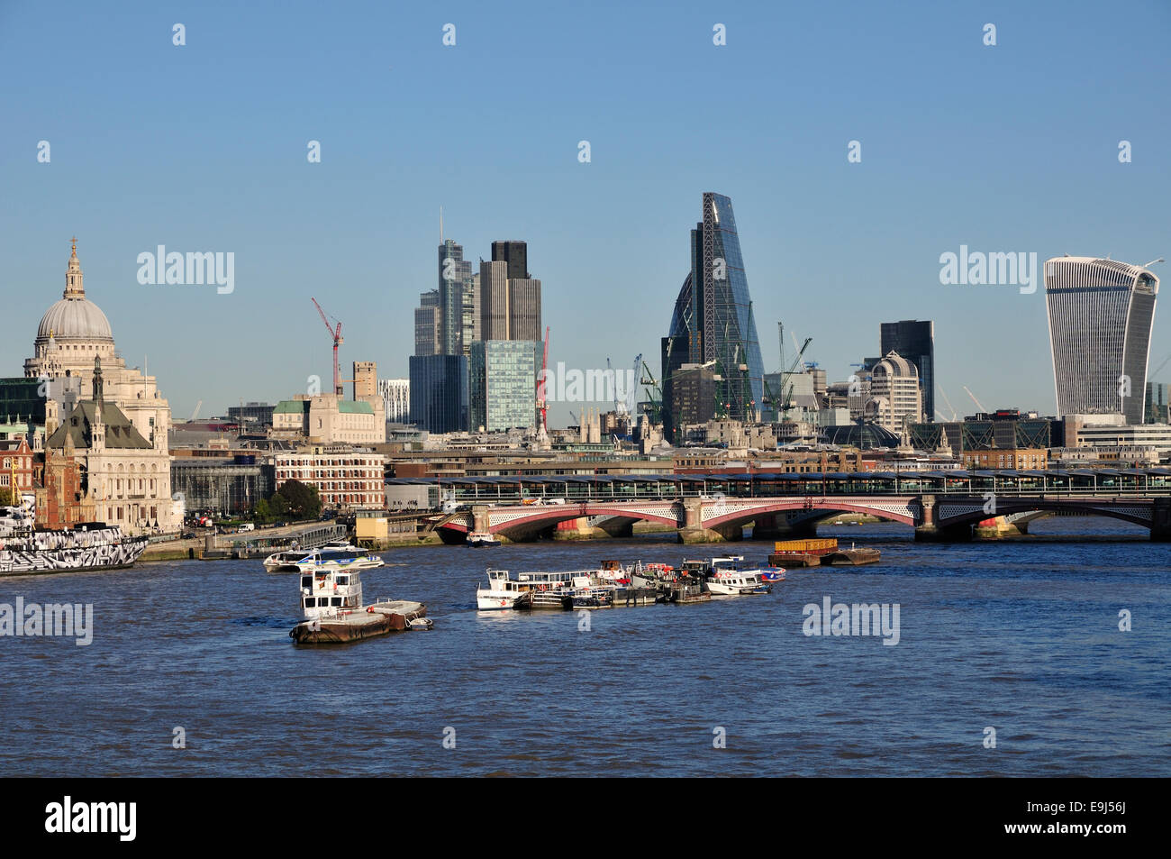 City of London skyline from Waterloo Bridge Stock Photo