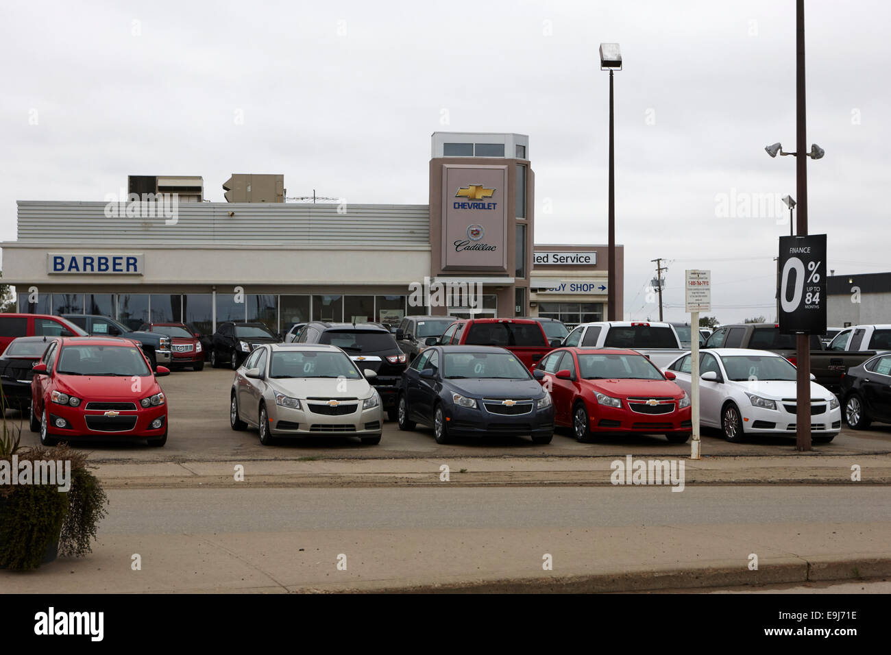 chevrolet and cadillac new car dealer weyburn Saskatchewan Canada Stock Photo