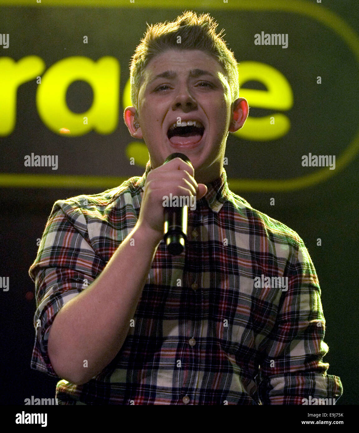 Nicholas McDonald, The X Factor series 10 runner up, headlining at the Garage in Glasgow  Featuring: Nicholas McDonald Where: Glasgow, Scotland, United Kingdom When: 25 Apr 2014 Stock Photo