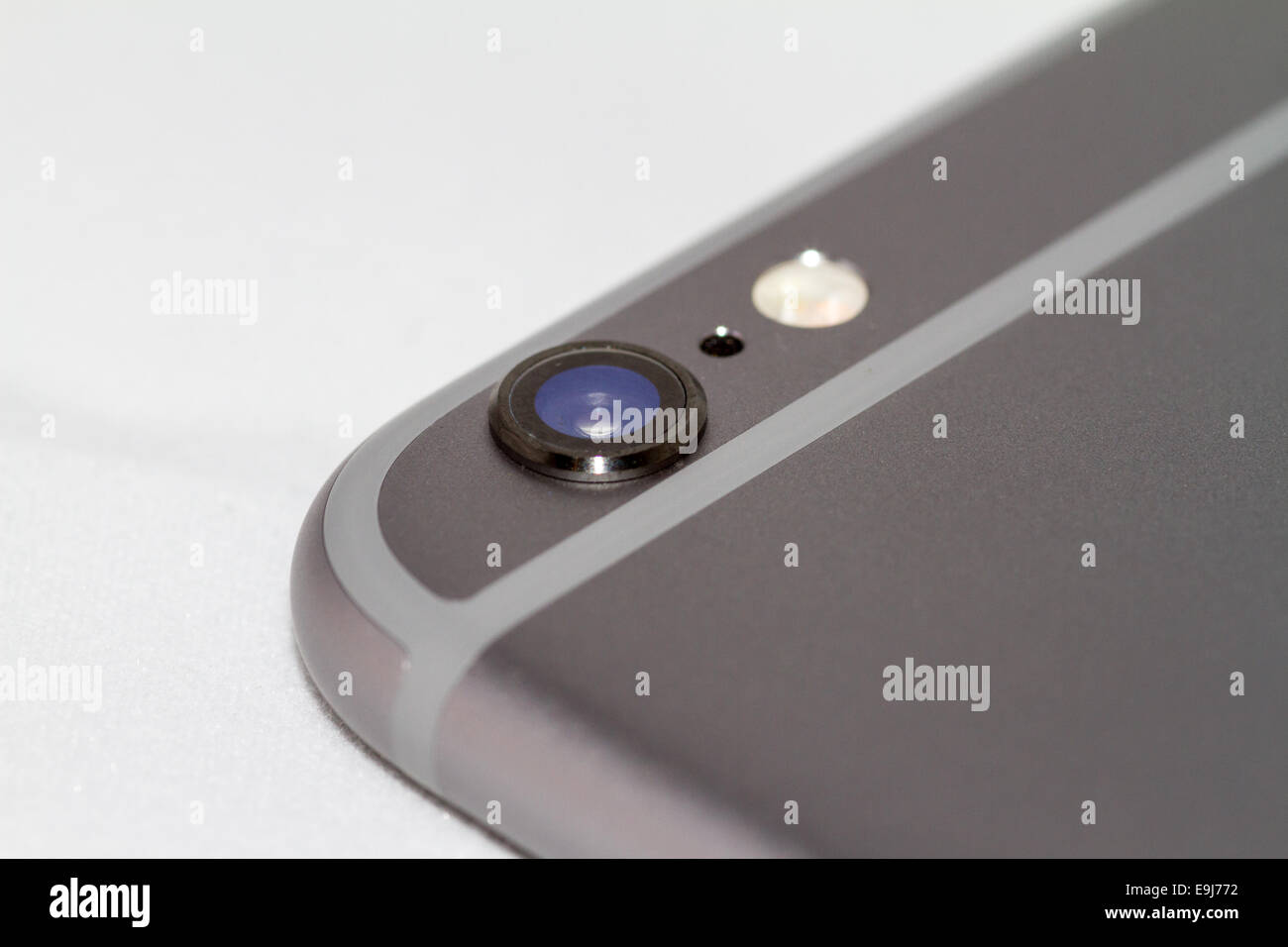 Apple iPhone 6 Rear Camera Close Up Stock Photo