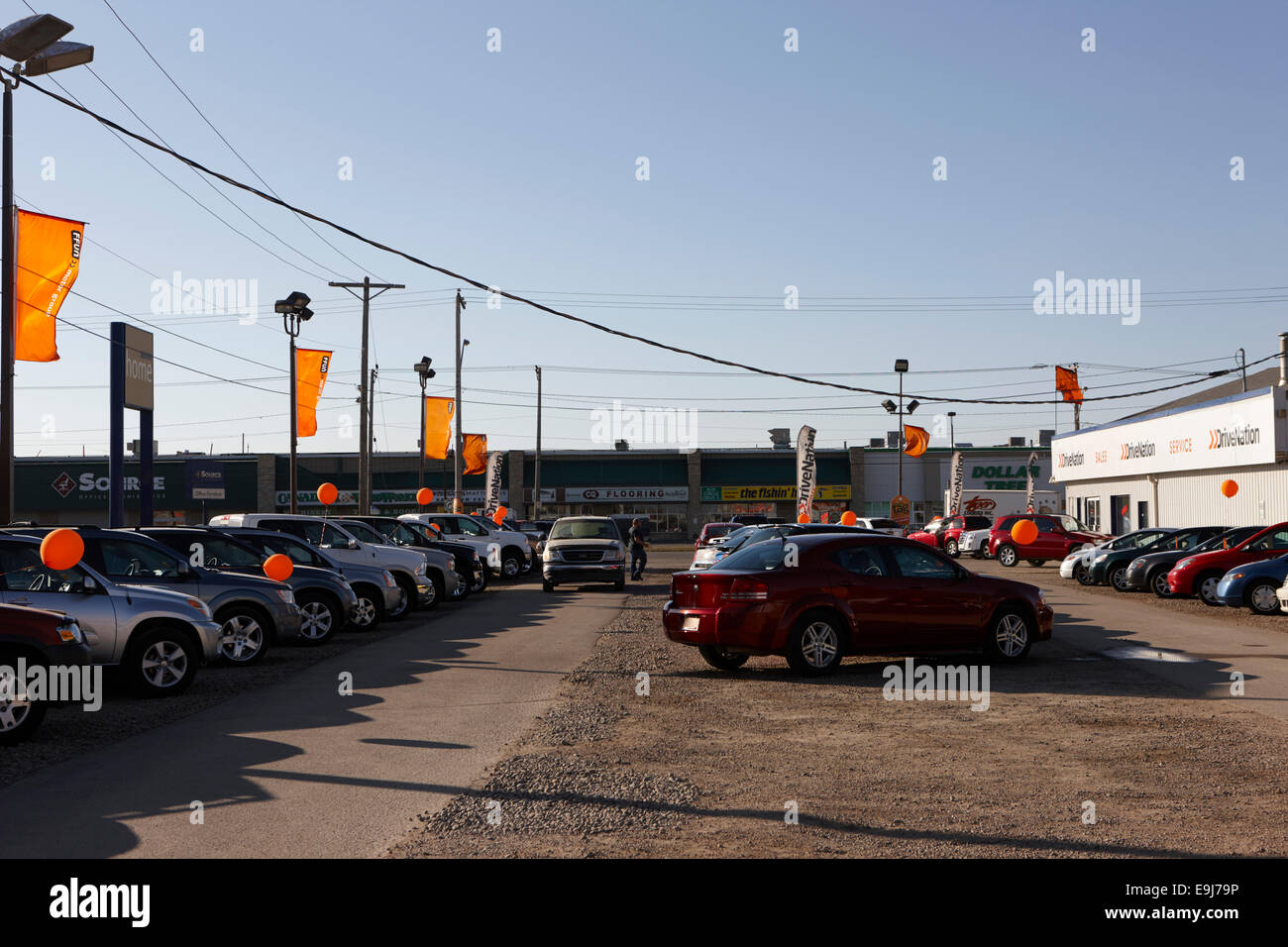 used car lot Saskatchewan Canada Stock Photo
