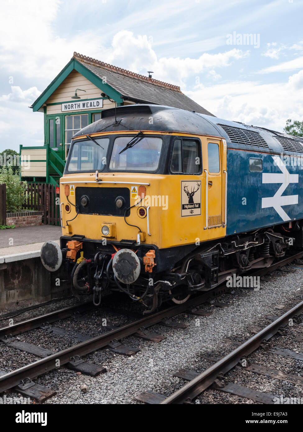 Diesel train at North Weald station on the heritage Epping to Ongar Railiway in Essex Stock Photo
