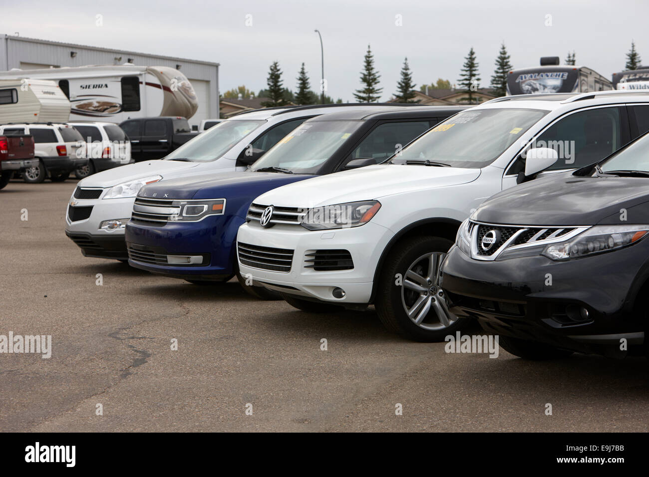 used car dealership Saskatchewan Canada Stock Photo