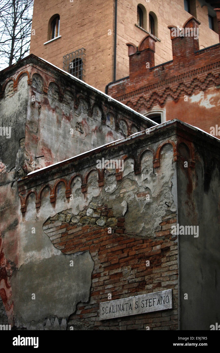 Architectural detail of the medieval town of Castell'Arquato. Piacenza, Emilia Romagna, Italy. Stock Photo
