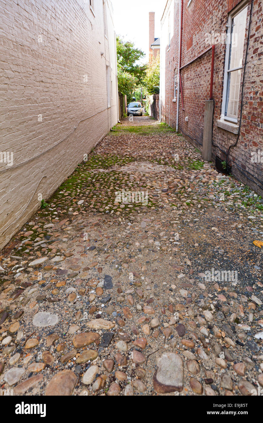 Cobble stone driveway - Alexandria, Virginia USA Stock Photo