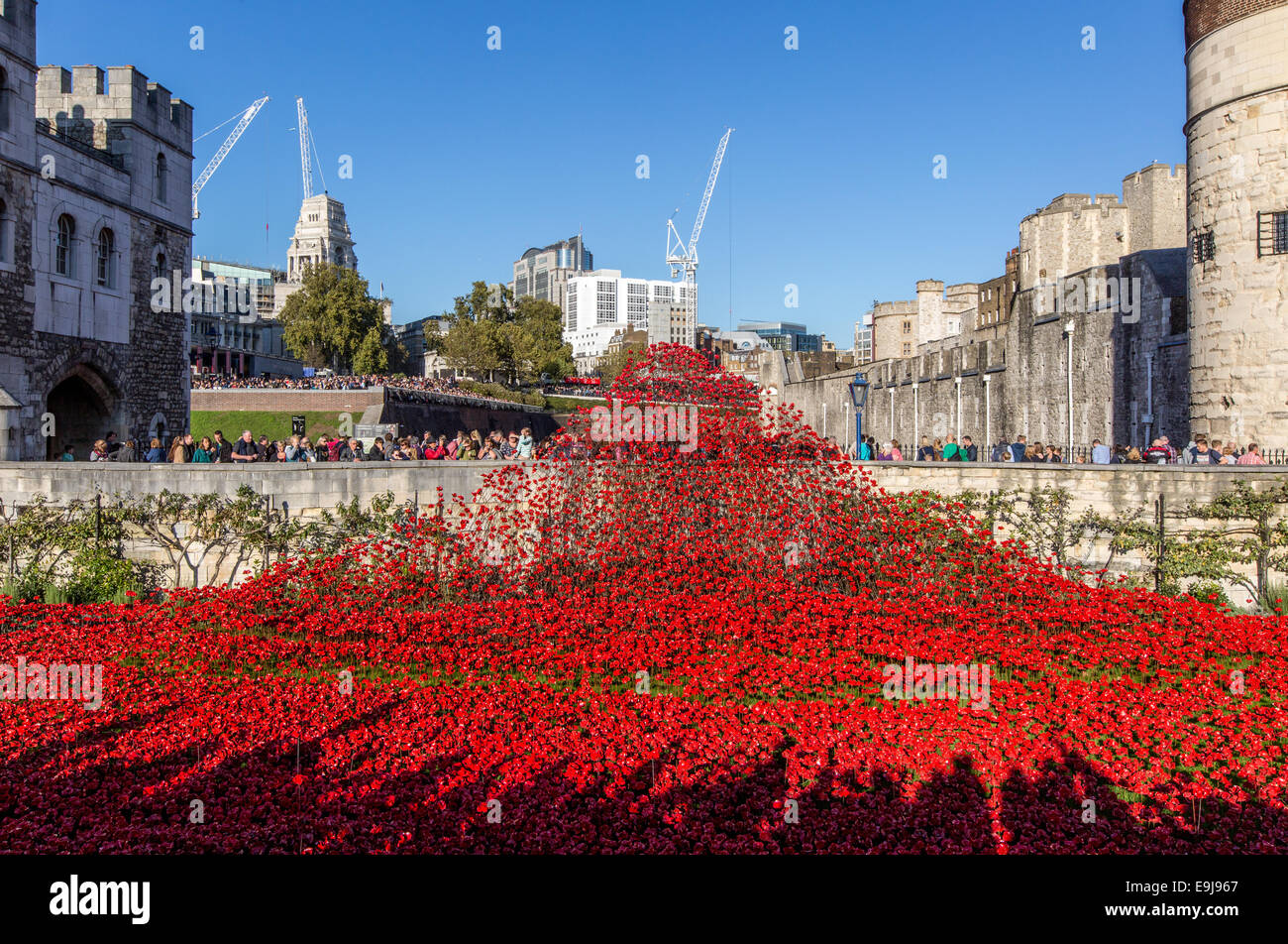 Blood Swept Lands and Seas of Red - Poppies Tower of London UK Stock Photo