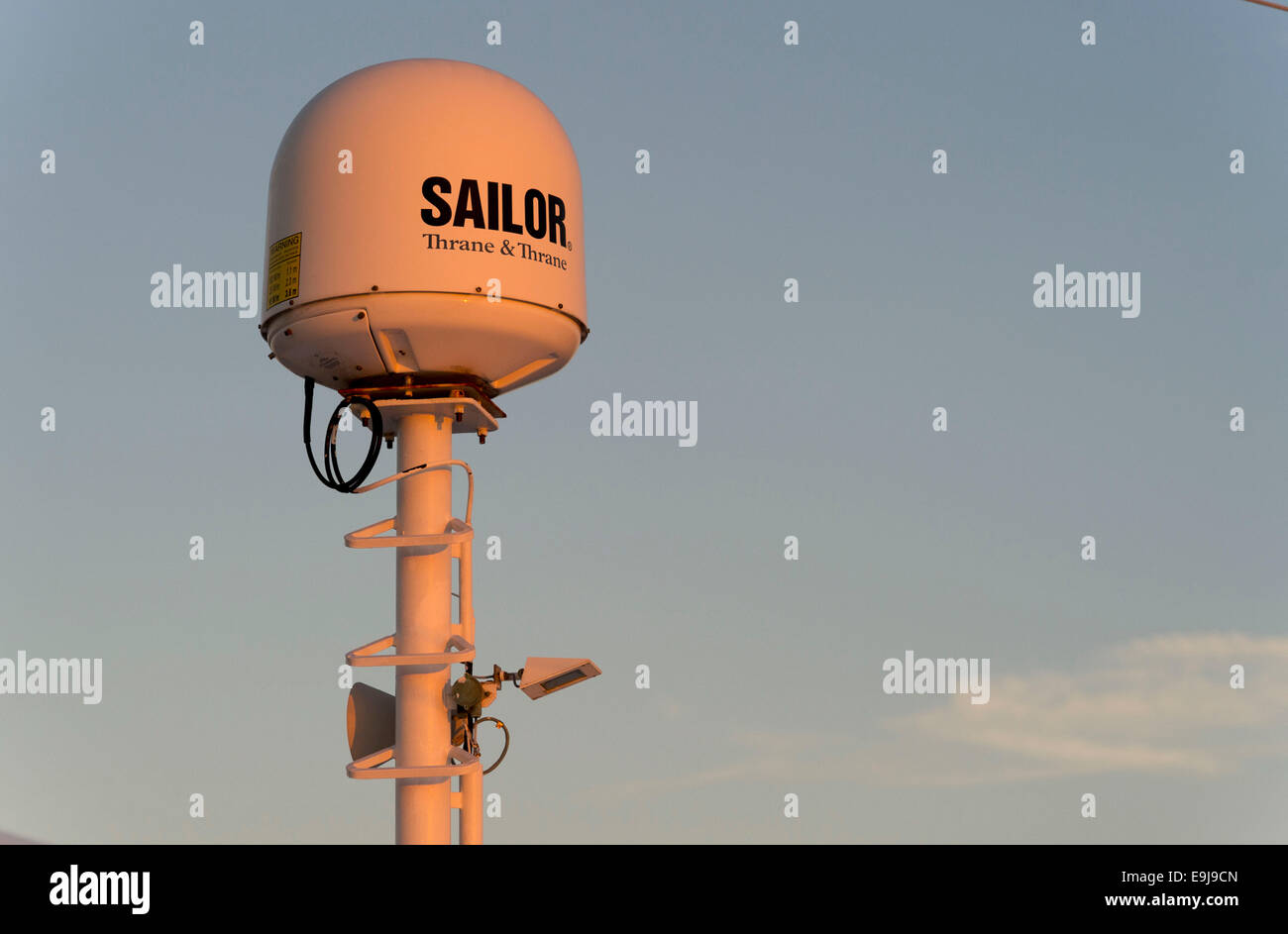 A Thrane and Thrane Sailor radar system used on cruise ships. Stock Photo