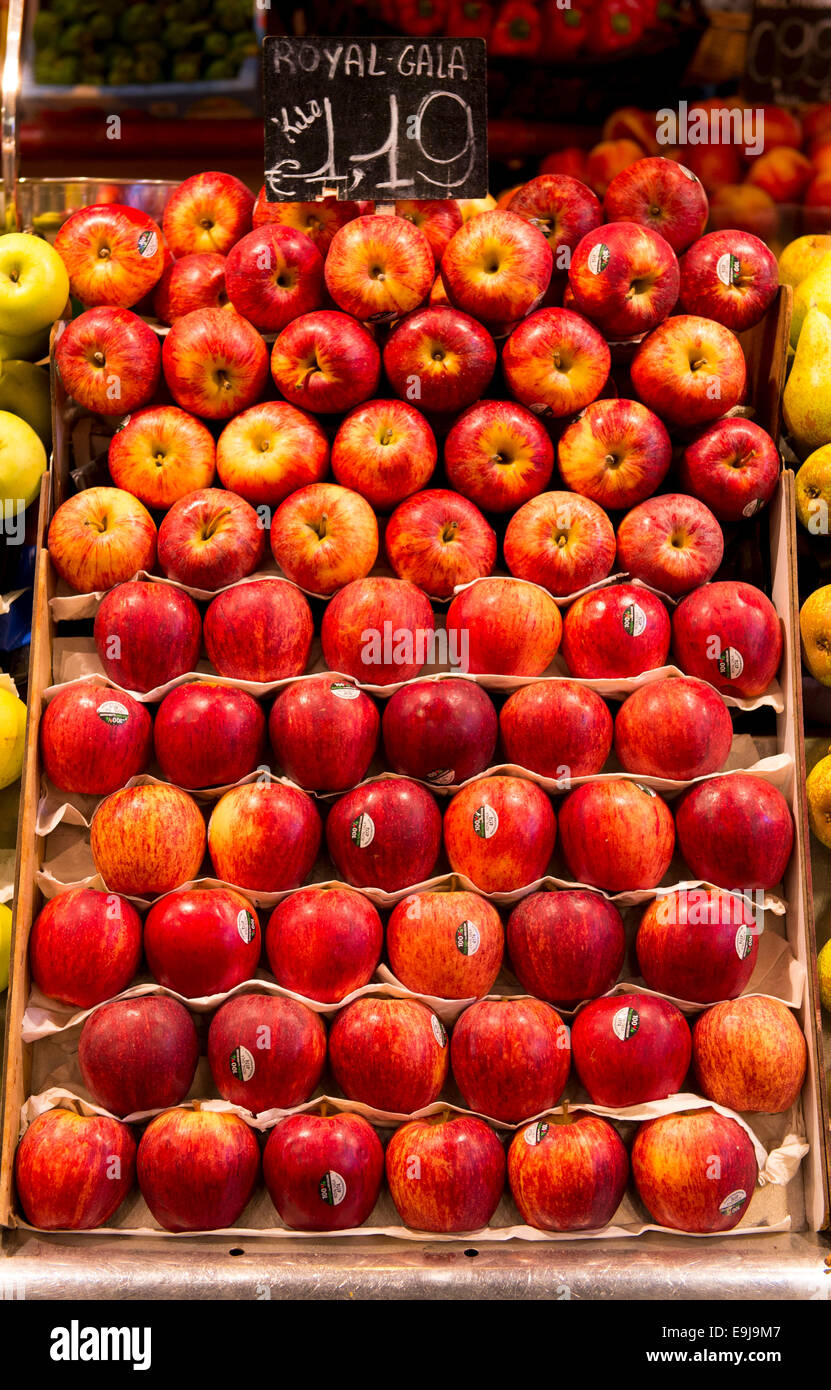 Royal Gala apples on fruit stall on sale in a market Stock Photo Alamy