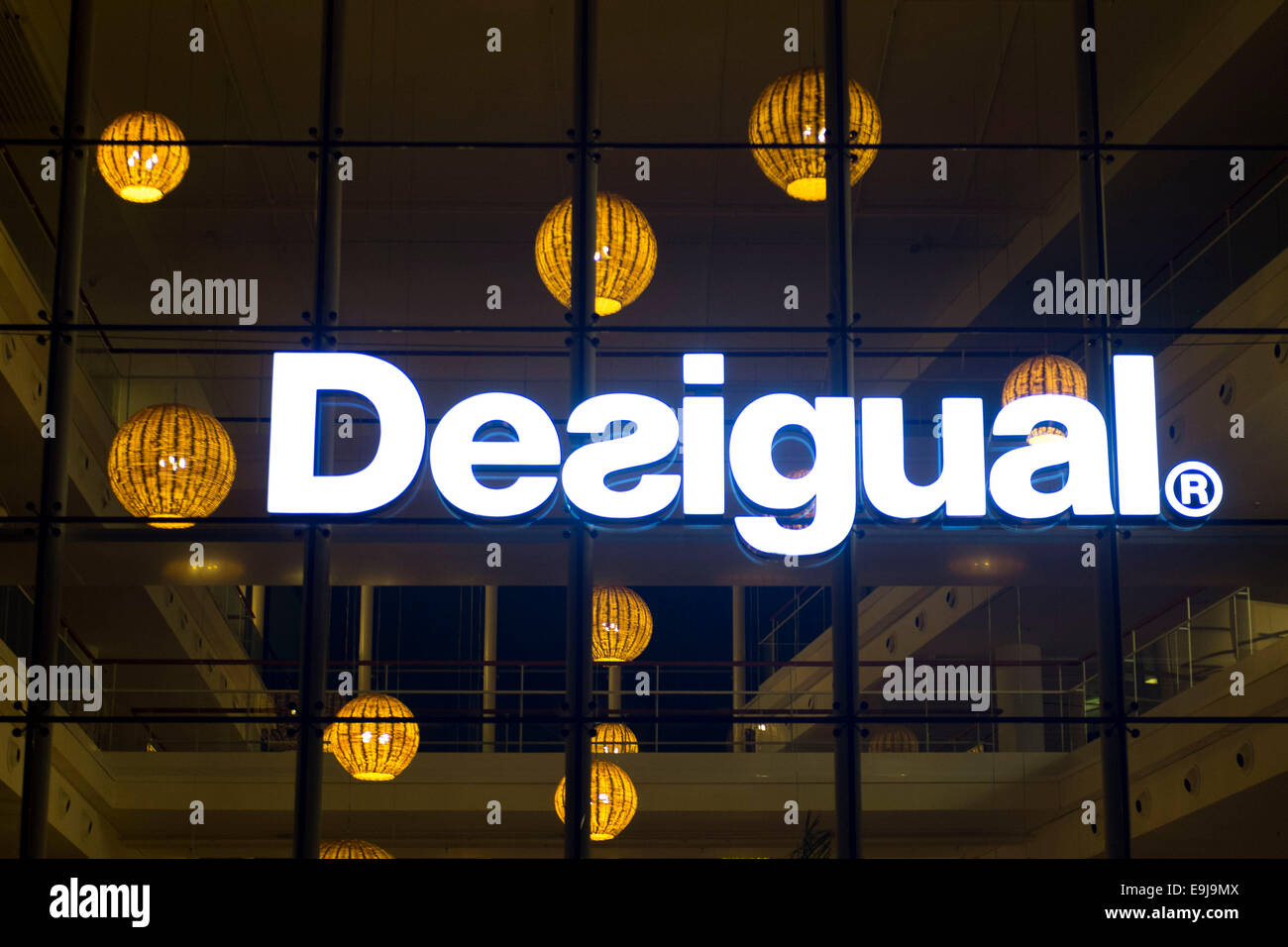 The Desigual clothes fashion shop store in Barcelona, Spain Stock Photo