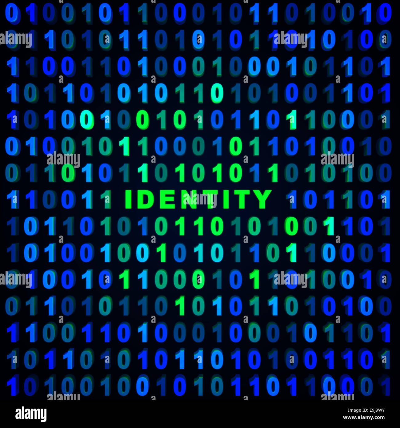 Blue & green binary background - Identity Stock Photo