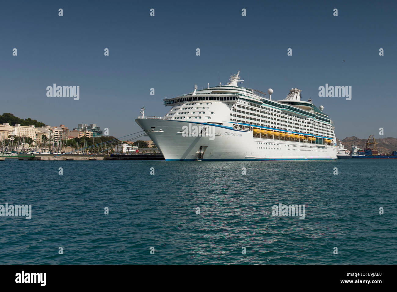 Royal Caribbean's Adventurer of the Seas cruise ship at Cartagena cruise port in Spain. Stock Photo